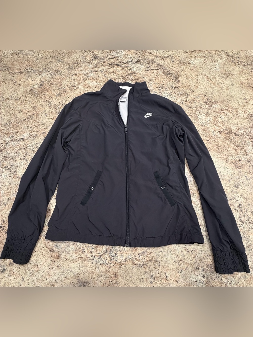 Nike Women's Black Full-Zip Windbreaker Jacket Size Medium